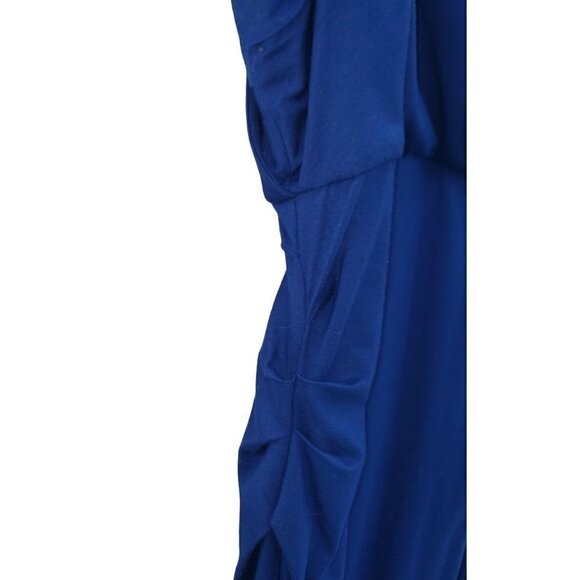 DVF Diane Von Furstenberg Parker Jersey Dress Sz 10 Stretch Ruched Surplice Blue - Picture 8 of 16